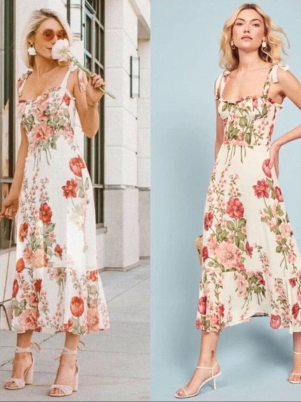 Reformation Nikita Midi Dress Etienne Floral Size 8